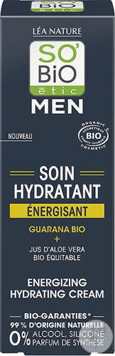 So'Bio Étic Men Loțiune Hidratantă Energizantă Cu Guarana Bio Și Suc De Aloe Vera Tub 50ml - Img 1