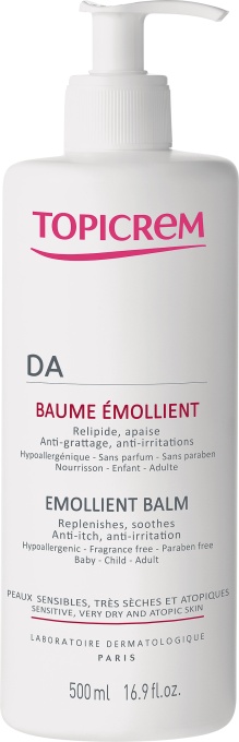 Topicrem DA Balsam Emolient Pentru Piele Foarte Uscată Sensibilă Si Atopică Flacon Pompă 500ml - Img 1