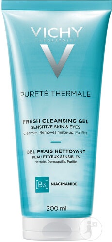 Vichy Pureté Thermale Gel Proaspăt De Curățare Piele Și Ochi Sensibili Tub 200ml - Img 1