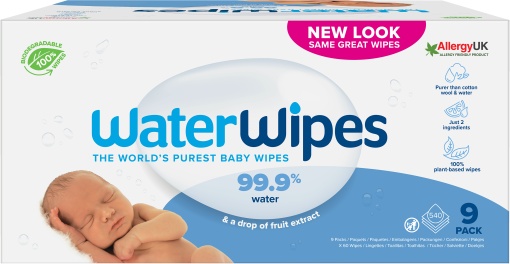 Waterwipes Șervețele Umede Pentru Bebeluși 9x60 540 Bucăți - Img 1