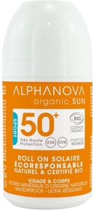 Alphanova Sun Roll On Protecție Solară SPF50+ Rezistență Ridicată 100% Natural Și Organic 50g