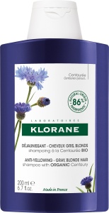 Klorane Șampon Anti-Îngălbenire Cu Albăstrea Bio Păr Gri Sau Blond 200ml