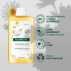Klorane Șampon Iluminator Cu Mușețel Bio Păr Blond 400ml - Img 4