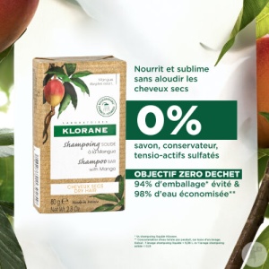 Klorane Șampon Solid Cu Mango 80g - Img 3