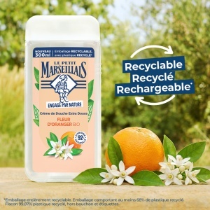 Le Petit Marseillais Extra Doux Cremă De Duș Cu Flori De Portocal Bio Pentru Toate Tipurile De Piele 300ml - Img 5