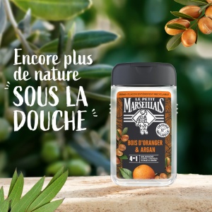 Le Petit Marseillais Gel De Duș Energizant 4 În 1 Cu Lemn De Portocal Și Ulei De Argan Pentru Corp Față Păr Și Barbă 250ml - Img 4