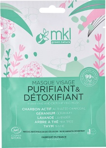 MKL Green Nature Mască De Față Purificatoare Detoxifiantă Piele Mixtă Până La Grasă 1 Bucată