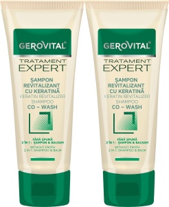 Pachet Gerovital Tratament Expert Șampon Revitalizant Go Wash 2x150ml