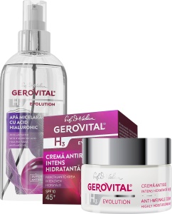 Pachet Mix&Match Gerovital H3 Evolution Apă Micelară + Cremă Antirid SPF10