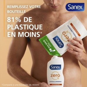 Sanex Zero% Recharge Gel Duș Piele Uscată 500ml - Img 2