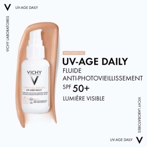 Vichy Capital Soleil UV-Age Daily Pigment Fluid Anti-Îmbătrânire Colorat SPF50+ Nuanta Light 40ml - Img 7