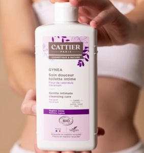 Cattier Gynea Îngrijire Delicată Igiena Intimă Cu Floare De Gălbenele și Mușcată Bio Flacon 500ml - Img 2