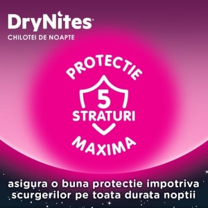Huggies Drynites Chiloți-Scutece Absorbanți Mărimea M Fete 4-7 Ani Noapte 10 Bucăți - Img 4