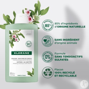 Klorane Șampon Protector Cu Migdale 400ml - Img 3