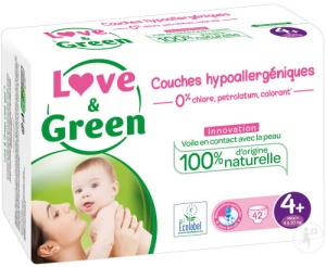 Love&Green Scutece Ecolabel Și Hipoalergenice Mărimea 4+ 42 Bucăți