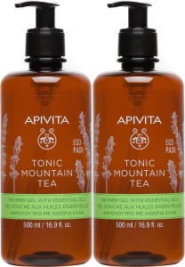 Pachet Apivita Thé De Munte Gel De Duș Cu Uleiuri Esențiale Ecopack 2x500ml