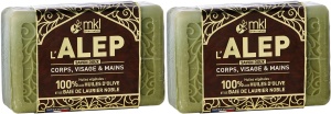 Pachet MKL Green Nature Săpun Solid De Alep Doux Corp/Față/Mâini 2x120g