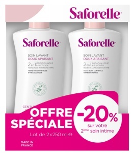 Saforelle Îngrijire Delicată Igienă Intimă Piele Sensibilă Și Iritată Duopack 2x250ml