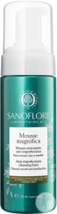 Sanoflore Mousse Magnifica Spumă De Curățare Purificatoare Ten Mixt Sau Gras Flacon-Pompiță 150ml