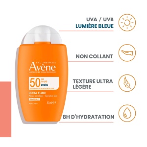 Avène Ultra Fluid Invisible SPF50+ Piele Sensibilă Tub 50ml - Img 3