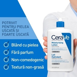Cerave Crema Hidratantă Piele Uscată Până La Foarte Uscată Fără Parfum 976ml - Img 4