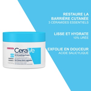 CeraVe SA Cremă Anti-Rugozități Piele Uscată Cu Rugozități Și Descuamată Recipient 350g - Img 2