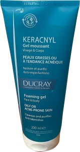 Ducray Keracnyl Gel Spumant De Curățare Pentru Piele Grasă Cu Tendință Acneică 200ml