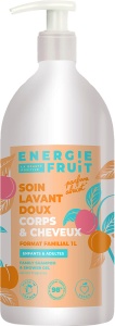 Energie Fruit Gel De Duș Delicat Pentru Corp Păr Pentru Copii Adulți Cu Parfum De Caise Flacon Cu Pompă 1 L