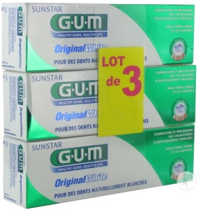 Gum Original White Pasta De Dinți 3x75ml