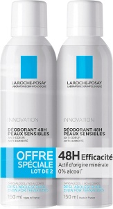 La Roche-Posay Deodorant 48h Piele Sensibilă Duopack Spray 2x150ml