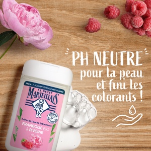 Le Petit Marseillais Extra Doux Cremă De Duș Hidratantă Cu Zmeură Bio Și Bujor Pentru Toate Tipurile De Piele 250ml - Img 3