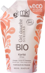 MKL Green Nature Gel De Duș Surgras Cu Unt De Shea Bio Eco Pentru Față/Corp/Păr Rezerva 900ml