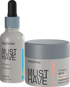 Pachet Mix&Match Gerovital Must Have Ser Peeling + Cremă Hidratantă