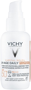 Vichy Capital Soleil UV-Age Daily Pigment Fluid Anti-Îmbătrânire Colorat SPF50+ Nuanta Light 40ml