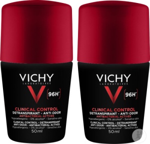 Vichy Clinical Control Deodorant 96h Transpirație Excesivă Anti-Miros Piele Sensibilă 2x50ml
