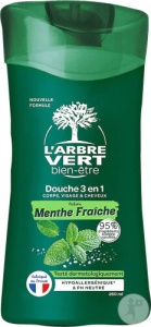 L'Arbre Vert 3in1 Corp & Păr Pentru Bărbați Cu Menta Proaspătă 260ml