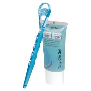 Miradent Tong-Clin Set Gel Respirație Fresh Tub 50g + Racletă Pentru Limbă 1 Bucată - Img 2
