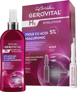 Pachet Mix&Match Gerovital H3 Evolution Apă Micelară + Fiole Cu Acid Hialuronic