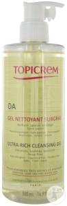 Topicrem DA Gel De Curățare Suprarasfat Pentru Piele Sensibilă Foarte Uscată/Atopică Flacon Cu Pompa 500ml