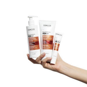 Vichy Dercos Kera-Solutions Șampon Regenerant Păr Agresat Și Deteriorat Flacon Dozator 250ml - Img 3