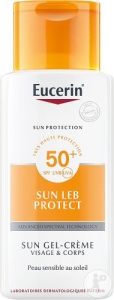 Eucerin Sun PLE Protect Gel-Cremă Cu Protecție Solară SPF50+ Pentru Față Și Corp Pentru Piele Sensibilă La Soare 200ml