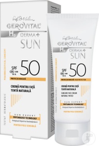 Gerovital H3 Derma+ Sun Cremă Față SPF50 Tentă Naturală 50ml