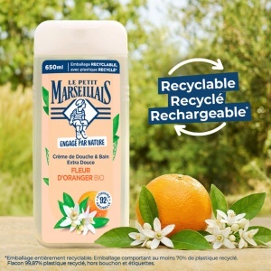Le Petit Marseillais Gel De Duș Cu Flori De Portocal Bio Pentru Toate Tipurile De Piele 650ml - Img 5