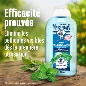 Le Petit Marseillais Infusion Șampon Antimătreață 2 În 1 Cu Mentă Bio Și Uleiuri Esențiale Pentru Toate Tipurile De Păr 250ml - Img 2