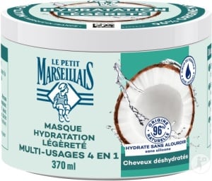 Le Petit Marseillais Mască De Păr 4 În 1 Hidratantă Cu Apă De Cocos Bio Și Ulei De Avocado Pentru Păr Uscat Și Tern 370ml