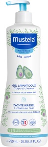 Mustela Bébé-Enfant Gel De Curățare Delicat Pentru Corp Și Păr Piele Normală Flacon Cu Pompa 750ml