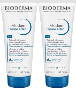 Pachet Bioderma Atoderm Cremă Hidratantă Ultra-Hrănitoare Piele Sensibilă Normală/Uscată 2x200ml