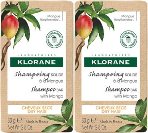 Pachet Klorane Șampon Solid Cu Mango 2x80g