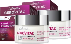 Pachet Mix&Match Gerovital H3 Evolution Cremă Lift De Noapte + Cremă Lift Hidratantă SPF10