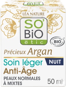 So'Bio Étic Precious Argan Cremă Lejeră De Noapte Anti-Îmbătrânire Bio 50ml